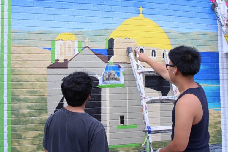 Lowell High students honor Greek community with mural in Acre