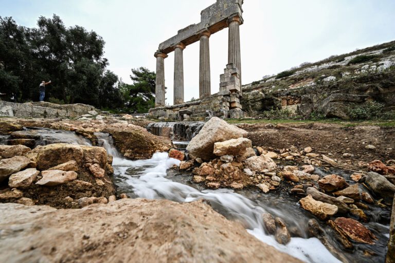 Hidden parts of ancient Greek city revealed after floods