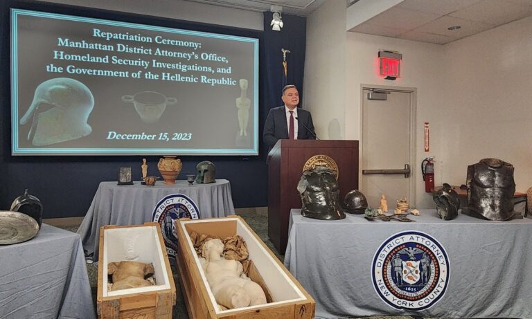 US authorities return treasure trove of antiquities worth $3.7 million to Greece