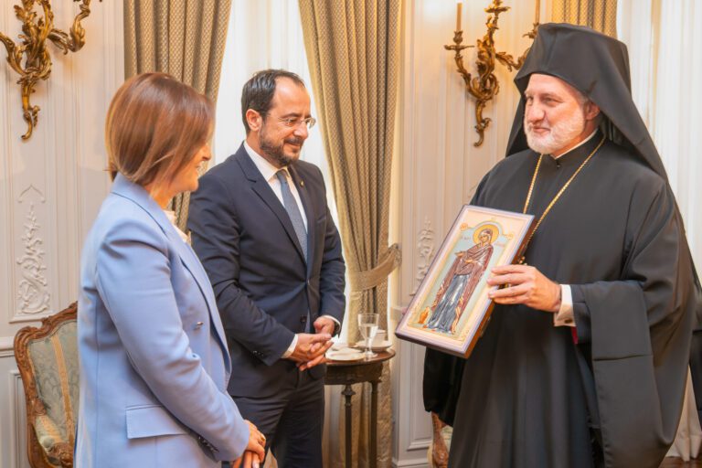 Archbishop Elpidophoros receives President of Cyprus Nikos Christodoulides